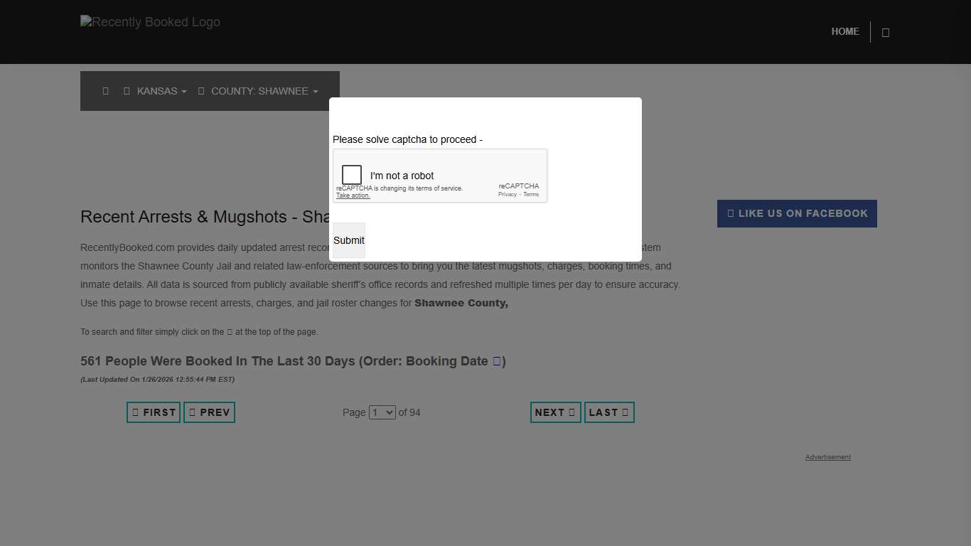 Shawnee County, Kansas Mugshots RecentlyBooked.com