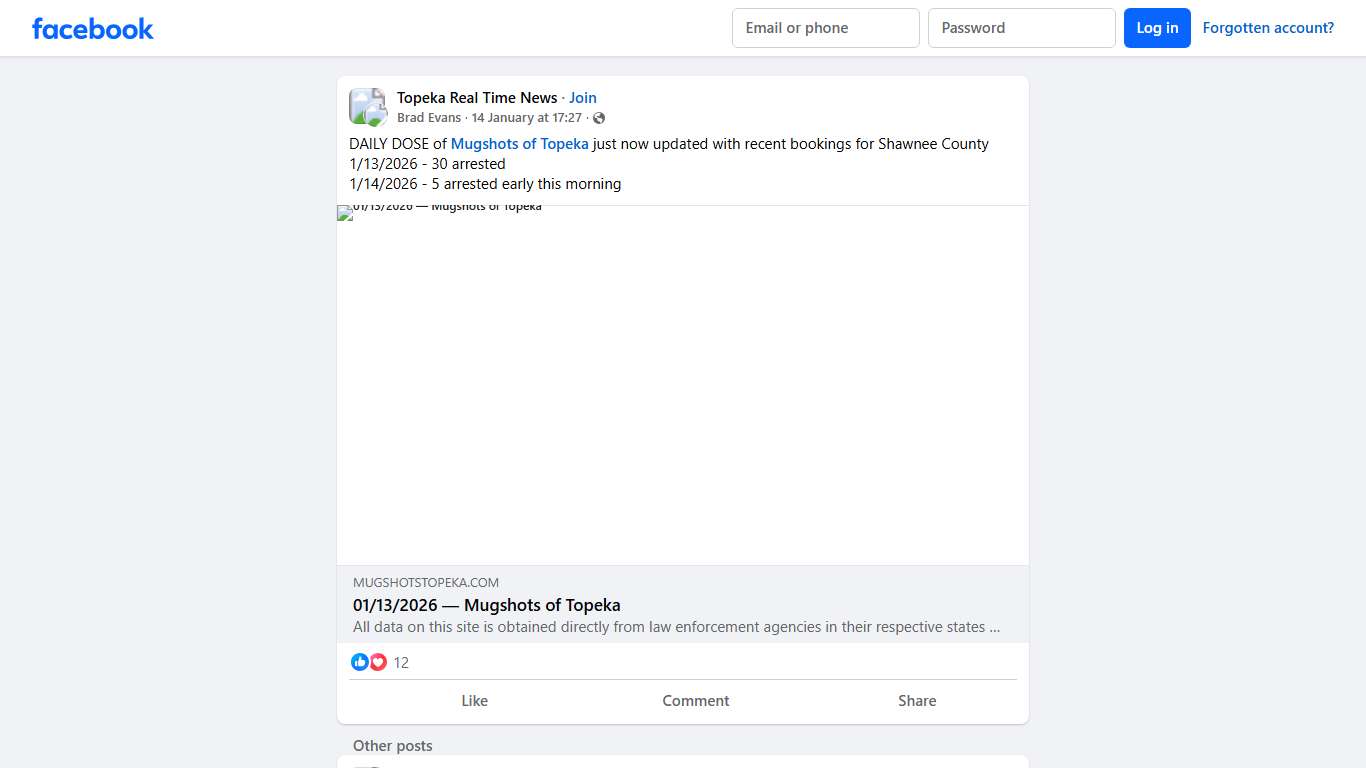 Topeka Real Time News DAILY DOSE of Mugshots of Topeka just now updated with recent bookings for Shawnee County Facebook